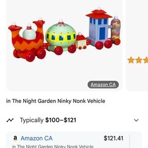 In the night Garden  2 vehicles only ,toys,Ninky Nonk TV show ,toy .mini ,